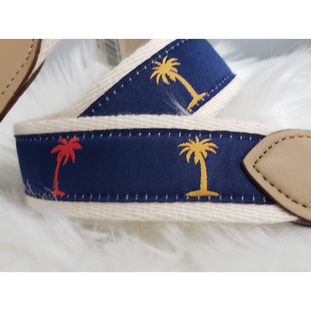 NEW Club Room Men's Palm Tree NAVY KHAKI Belt‎ Small 30/32 tropical beach Cruise - Picture 2 of 6